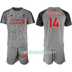 Camisolas de Futebol Liverpool Henderson 14 Criança Equipamento 3ª 2018/19 Manga Curta
